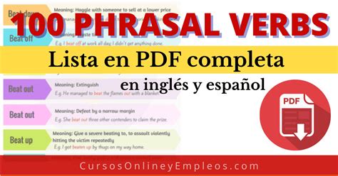 100 Phrasal Verbs En Inglés Traducidos Con Pronunciación Lista Pdf