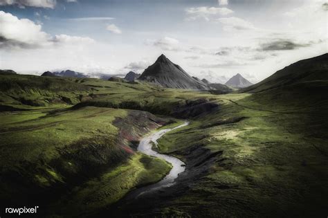 View Of Volcanic Region In Icelandic Highlands Iceland Premium Image
