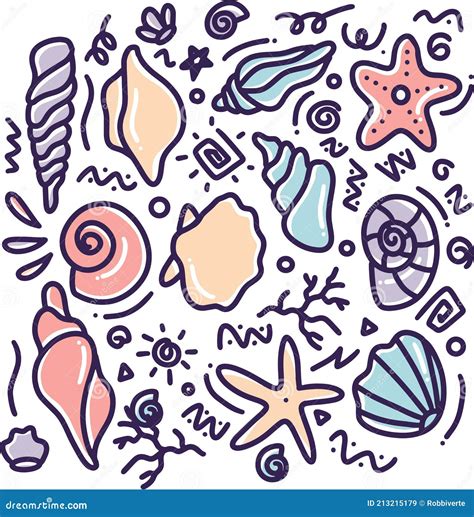 Hand Drawn Beach Doodle Stock Vector Illustration Of Doodle 213215179