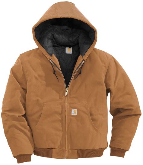 Carhartt Hooded Jacket 100 Ring Spun Cotton Duck Brown Zipper