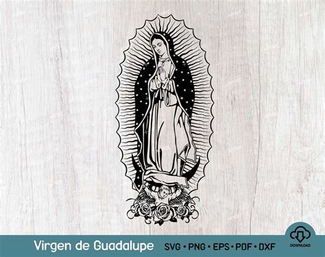 Virgen De Guadalupe Svg Png File Virgin Mary Svg Mother Mary Etsy