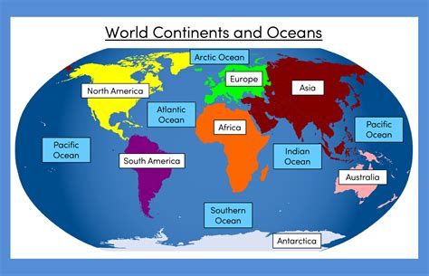 Label The Seven Continents