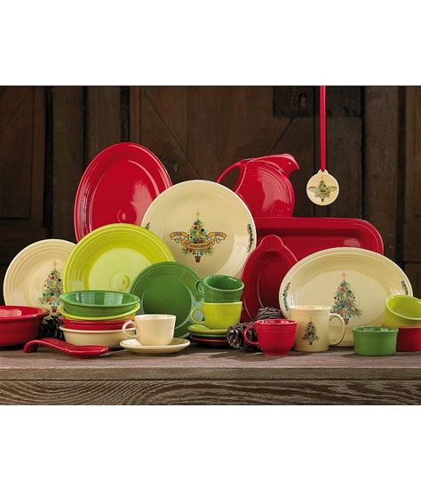 Fiesta Christmas Tree Dinnerware Collection Displayed With