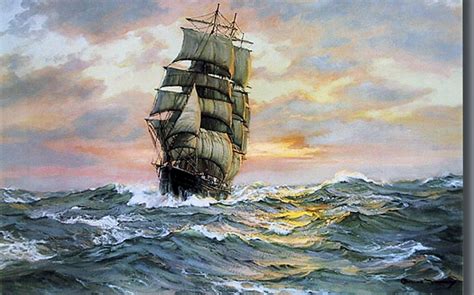 Tall Ship Sailing Ships Ship Paintings Oil Painting Landscape