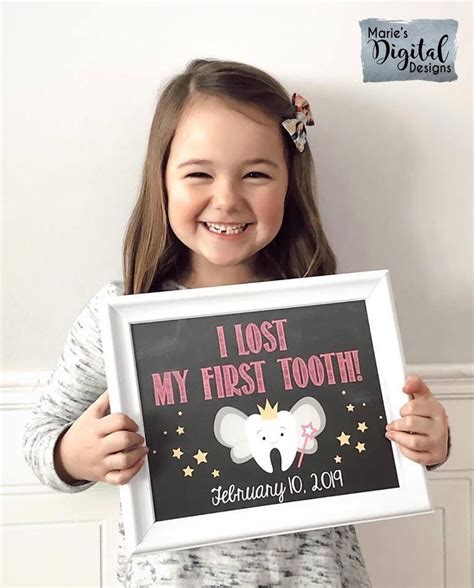 Printable I Lost My First Tooth Chalkboard Photo Prop Sign Poster