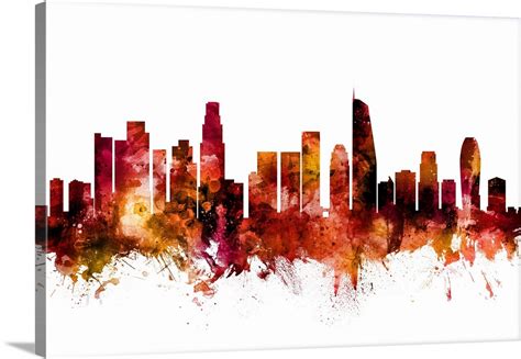 Los Angeles California Skyline Wall Art Canvas Prints Framed Prints