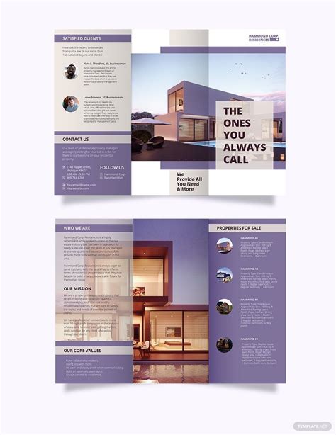 Residential Property Management Tri Fold Brochure Template In Indesign