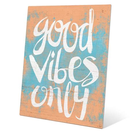 Good Vibes Only Orange Wall Art On Metal Overstock 12361447