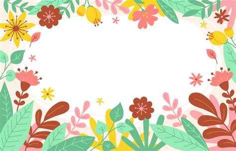 Colorful Spring Flower Border Background 2058217 Vector Art At Vecteezy