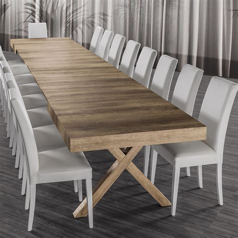 Grande table de salle à manger, table extensible en bois