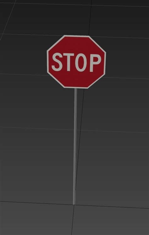 Stop Sign Free Vr Ar Low Poly 3d Model Max Obj 3ds Fbx