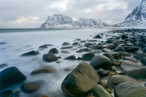 Utakleiv Beach Lofoten Islands Norway Stock Image Image Of Rock