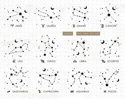 Zodiac Constellations Svg Bundle Astrology Svg 1456680