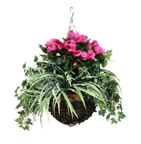 Add some faux trees for a sense of relaxation no matter where you live. Artificial Outdoor Hanging Baskets | Blooming Artificial