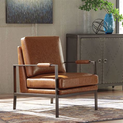 0008025 Brown Faux Leather Accent Chair 1200 