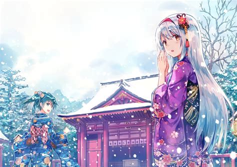 Anime Anime Girls Snow Winter Kantai Collection Christmas