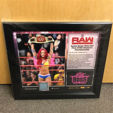 Sasha Banks Signed Raw Signature Series Ring Canvas Plaque 5 Of 10
