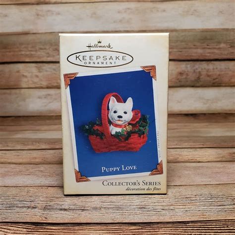 Brand New In Box Hallmark Keepsake Puppy Love Ornament Ornament Is