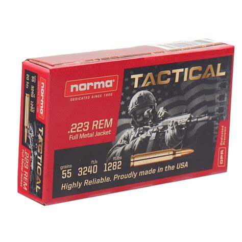 Norma Usa 223 Remington Tactical Ammo 55 Gr Fmj Ammo Deals