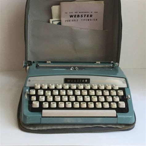 Vintage Turquoise Webster Portable Typewriter With Original Etsy