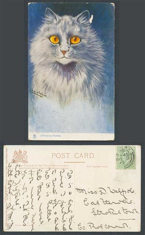 Louis Wain Artist Signed Cats Kitten A Persian Prince Cat 1905 Old Tuck