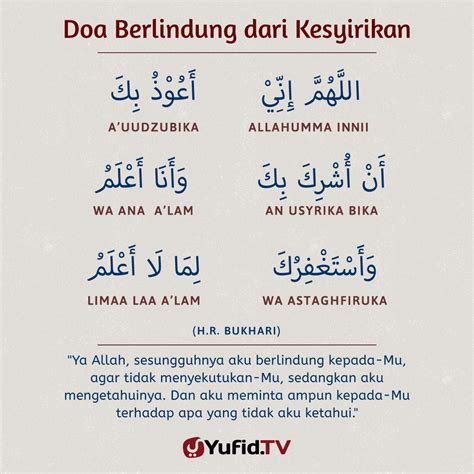 Ensiklopedia Islam – Doa Berlindung dari Kesyirikan