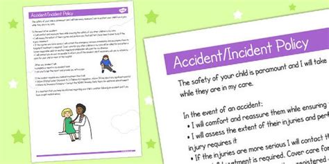 Childminder Accident And Incident Policy Childminding Policies Accident