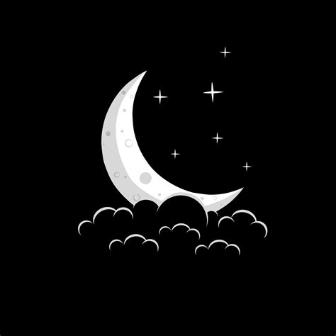 Illustration Vector Graphic Of Crescent Moon On The Sky Night Logo