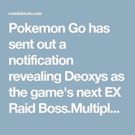 Pokemon Go Reveals Deoxys As Next Ex Raid Boss Pokemon Go Pokemon Raid