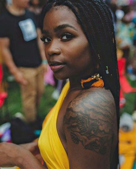 Pin By Portraits By Tracylynne On Brown Skin Dark Skin Tattoo Black Girls With Tattoos Dark