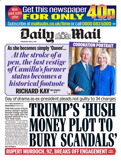 Daily Mail Front Page Th Of April Tomorrow S Papers Today