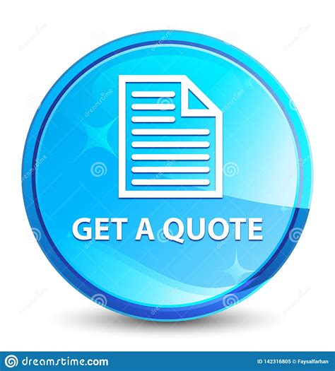 Get A Quote Page Icon Splash Natural Blue Round Button Stock Vector