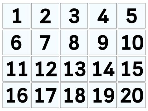 Free Large Printable Numbers 1 50 Numerals Printed From Web Browser Number Chart 1 60 Fill In