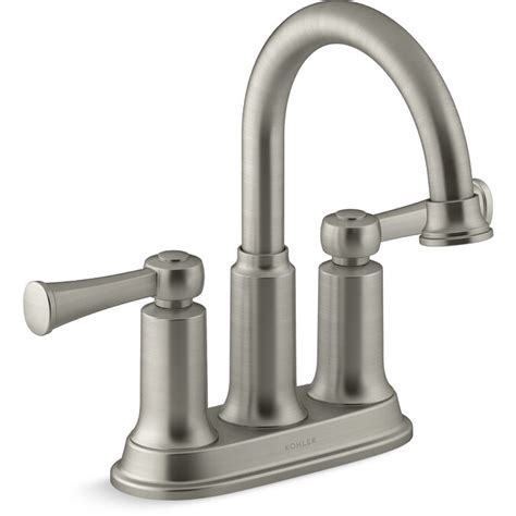Kohler Aderlee Vibrant Brushed Nickel 2 Handle 4 In Centerset Watersense Bathroom Sink Faucet