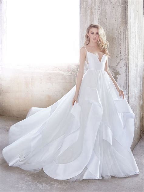 Hayley Paige Andi Modern Satin Ball Gown Wedding Dress Wedding