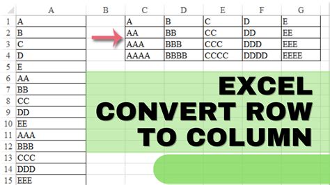 Excel Convert Row To Column Rotate Data From Rows To Columns Earn Excel