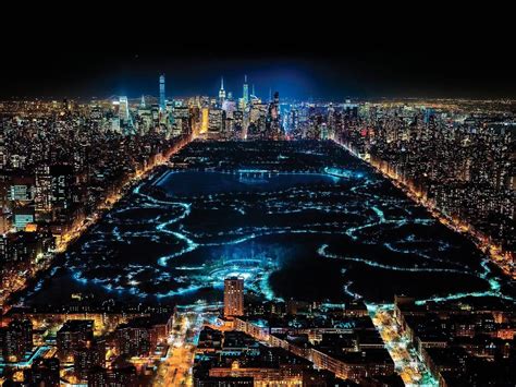 Central Park Nyc At Night Night City City
