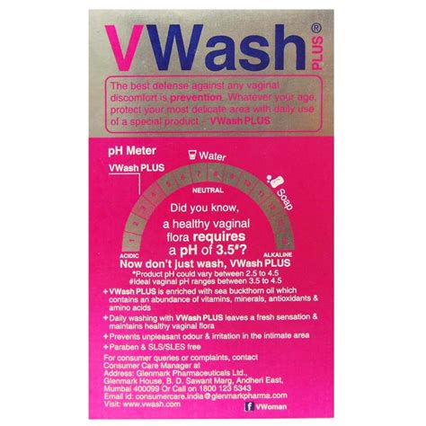 VWash Plus Expert Intimate Hygiene Wash 100 Ml Price Uses Side