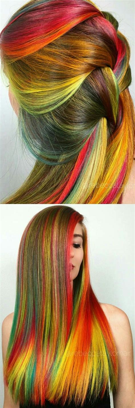 Best 25 Colored Hair Streaks Ideas On Pinterest Rainbow