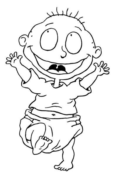 Tommy Happy Rugrats Coloring Pages Cartoon