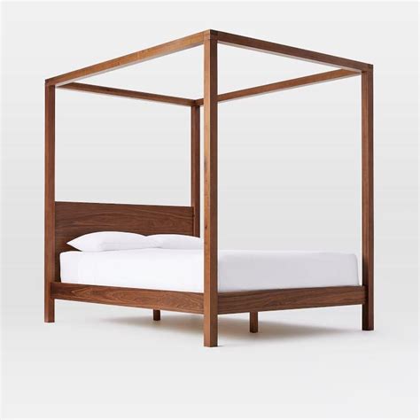 High quality steel canopy bed with competitive price. Sawyer Walnut Wood Canopy Bed