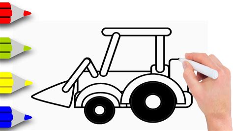 How To Draw Excavator Step By Step Learn Drawing Excavator