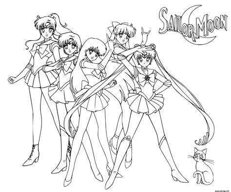 Coloriage Sailor Moon Girls JeColorie Com