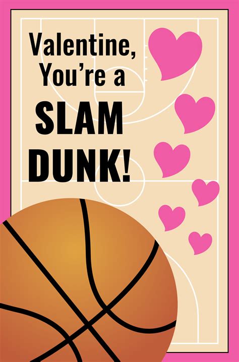 8 Best Images Of Basketball Valentine Printables Free Printable
