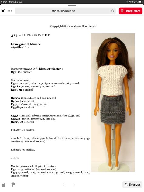 Épinglé par Larisa sur Кукла Барби Modèles de poupée en tricot