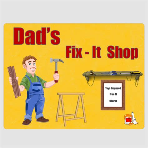 Dads Fix It Shop Wall Plaque