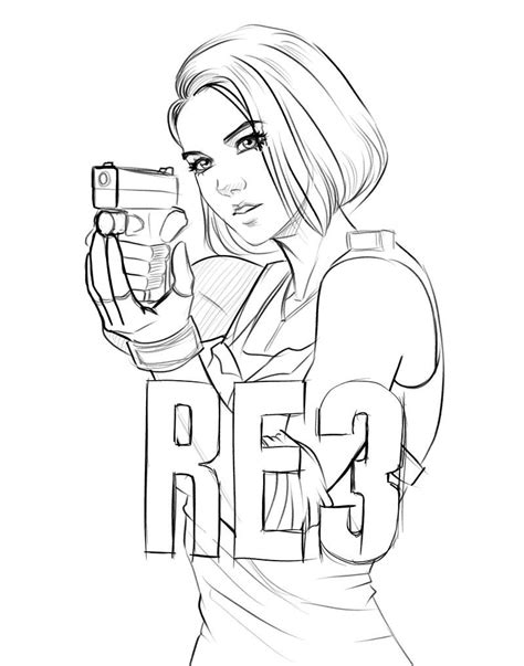 Resident Evil Coloring Redfield Chris Pages Another Sketch Coloring Page