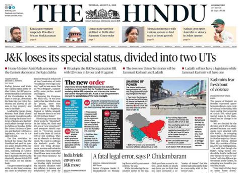 Article 370 and J&K news: Here's what newspaper headlines said on the ...