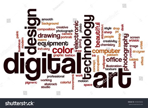 Digital Art Word Cloud Concept Stock Illustration 493849606 Shutterstock
