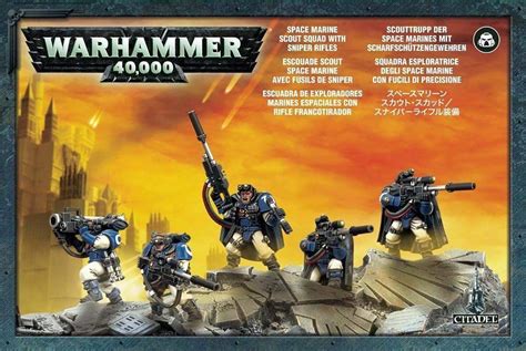 Games Workshop Warhammer K Space Marine Scout With Rifls De Snipers Squad Amazon Co Uk